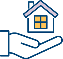 Icon representing support for families in emergency shelter programs